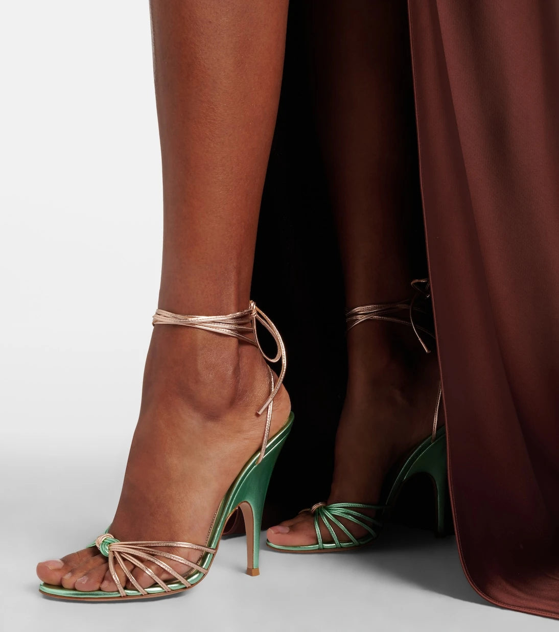 Gianvito Rossi - Metallic leather slingback sandals
