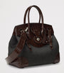 Ralph Lauren Collection Grey Wool-Alligator Soft Ricky 33 Top-Handle Bag