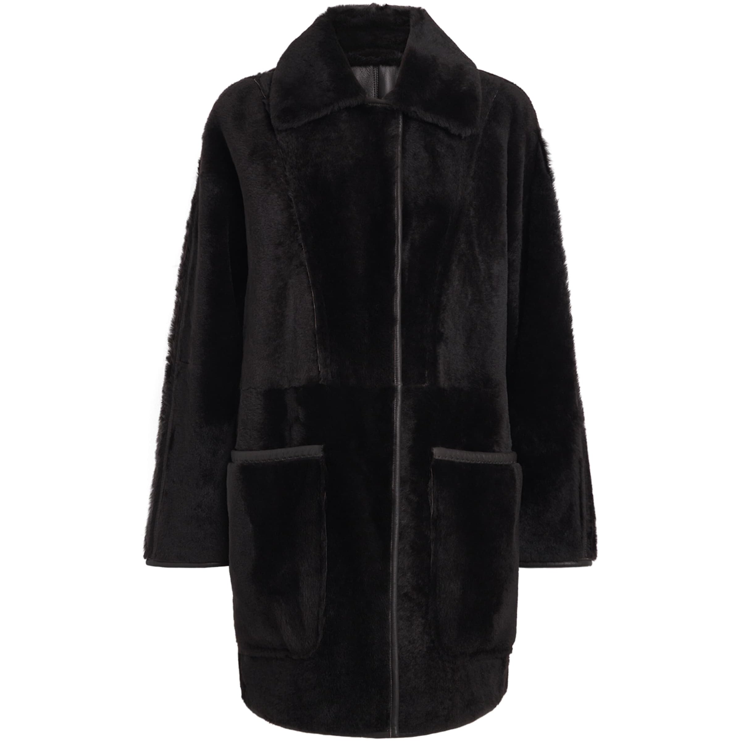 Max Mara Brown Ram Shearling Reversible Coat