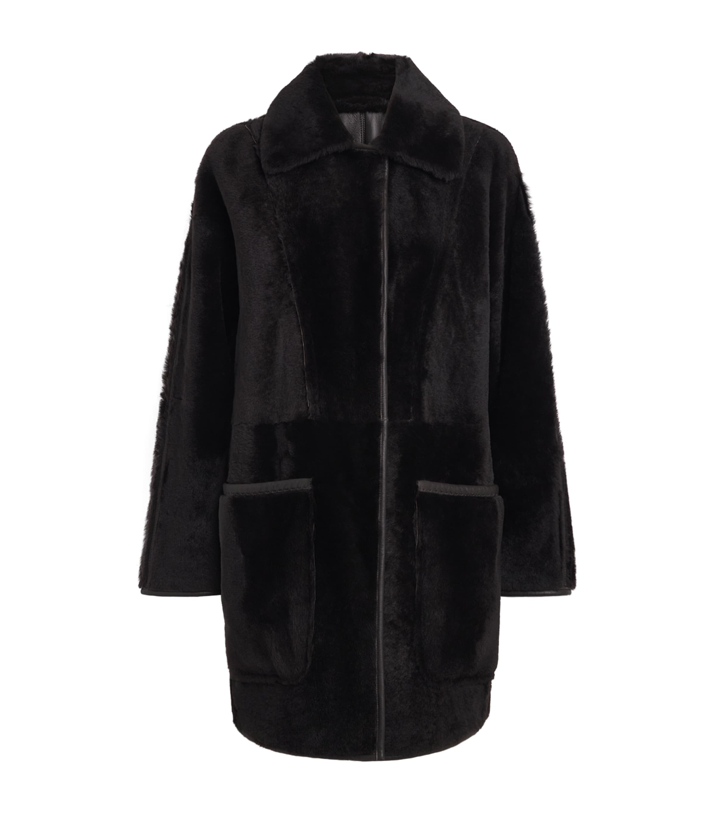 Max Mara Brown Ram Shearling Reversible Coat