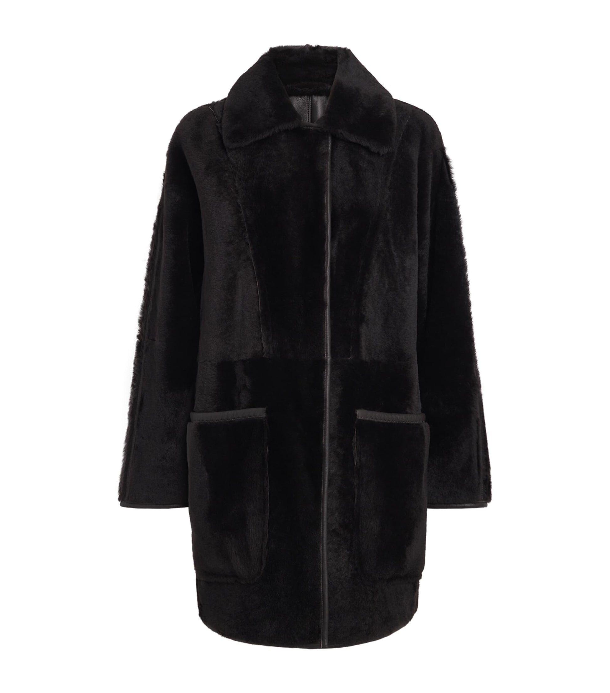 Max Mara Brown Ram Shearling Reversible Coat
