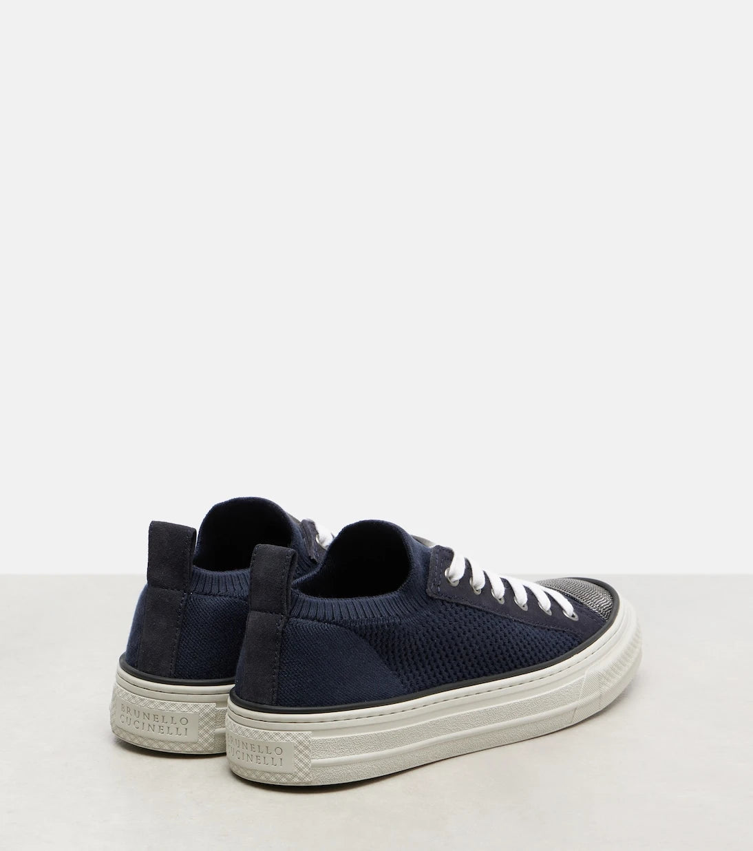 Brunello Cucinelli - Monili suede-trimmed sneakers