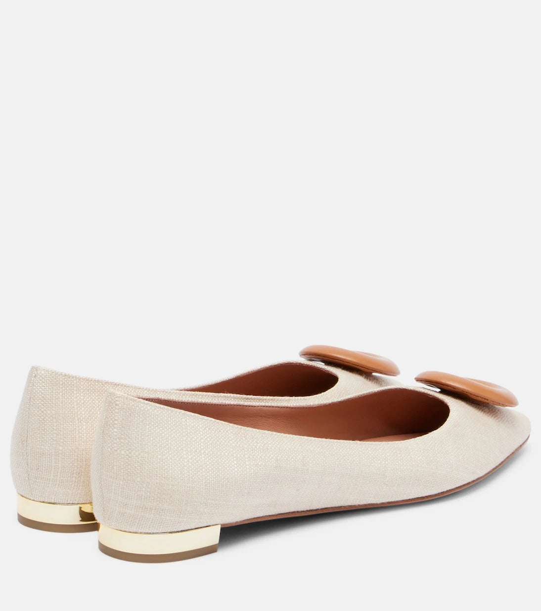 Aquazzura - Hoop leather-trimmed ballet flats