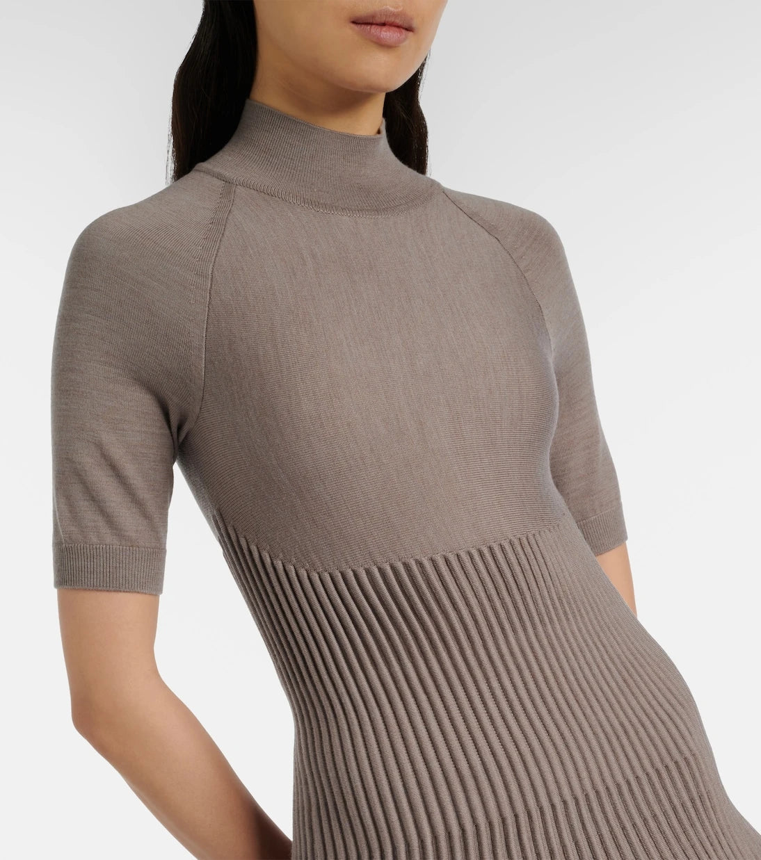 Alaïa - Ribbed-knit wool-blend minidress