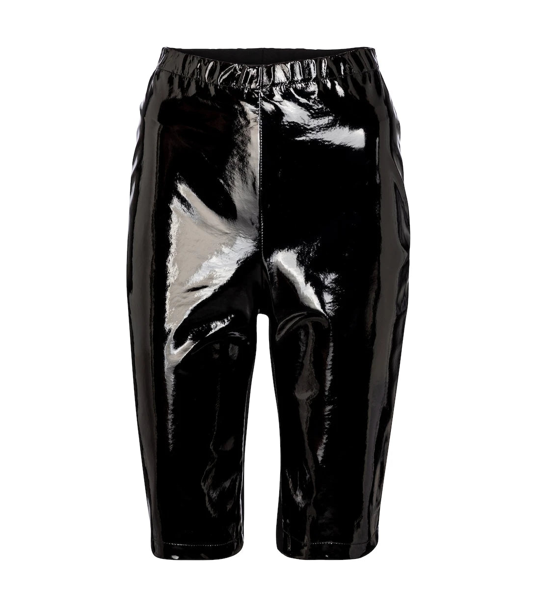 David Koma - Patent leather biker shorts