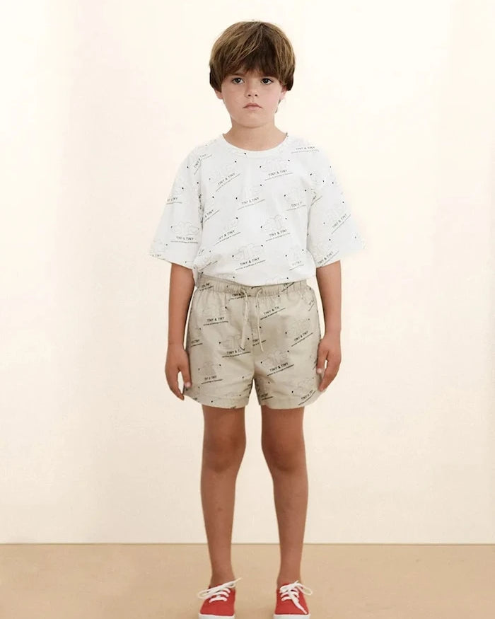 Детски памучен къс панталон Tinycottons TINY & TINY TWILL SHORTS