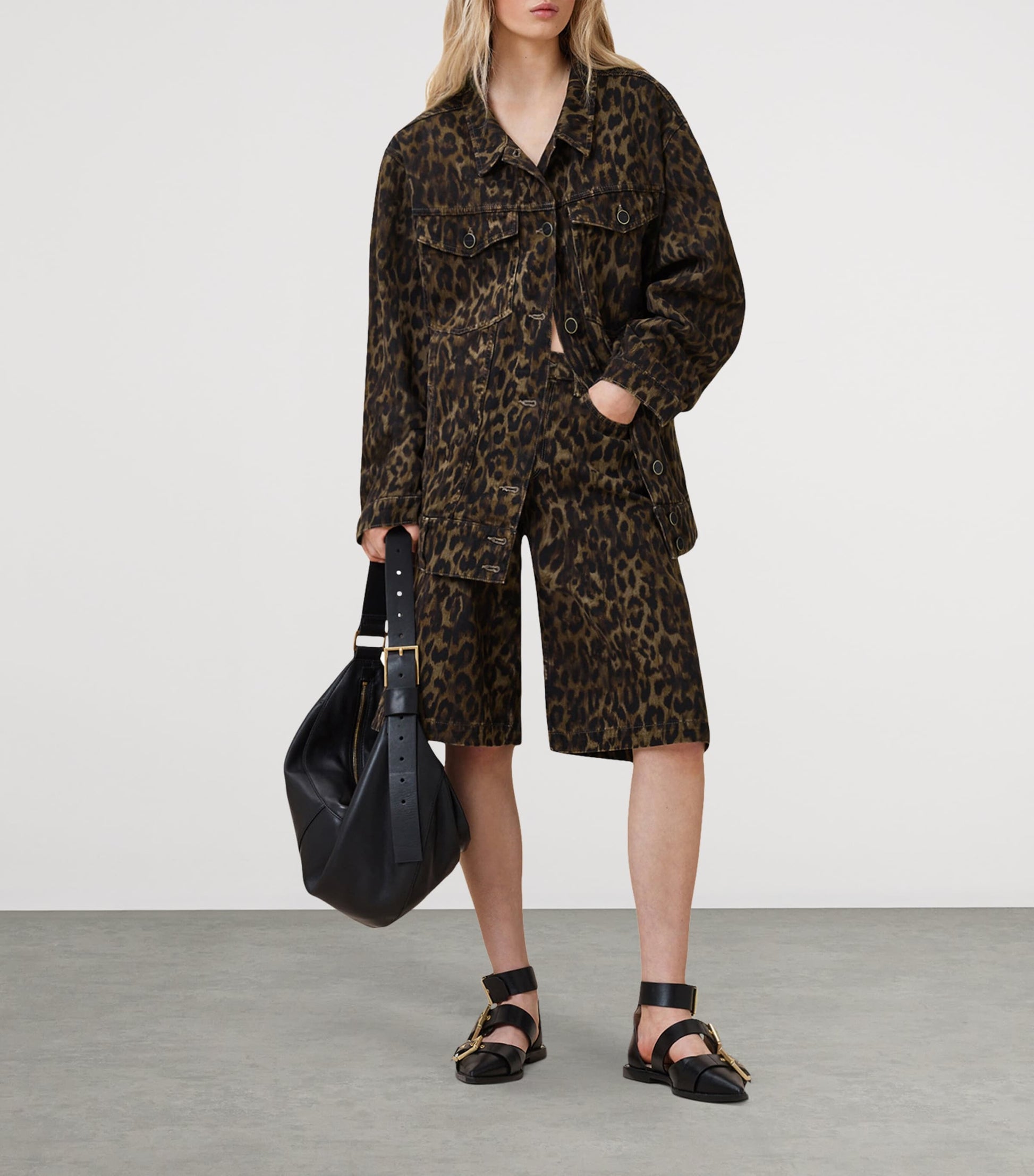 Brown Leopard Print Willow Denim Jacket