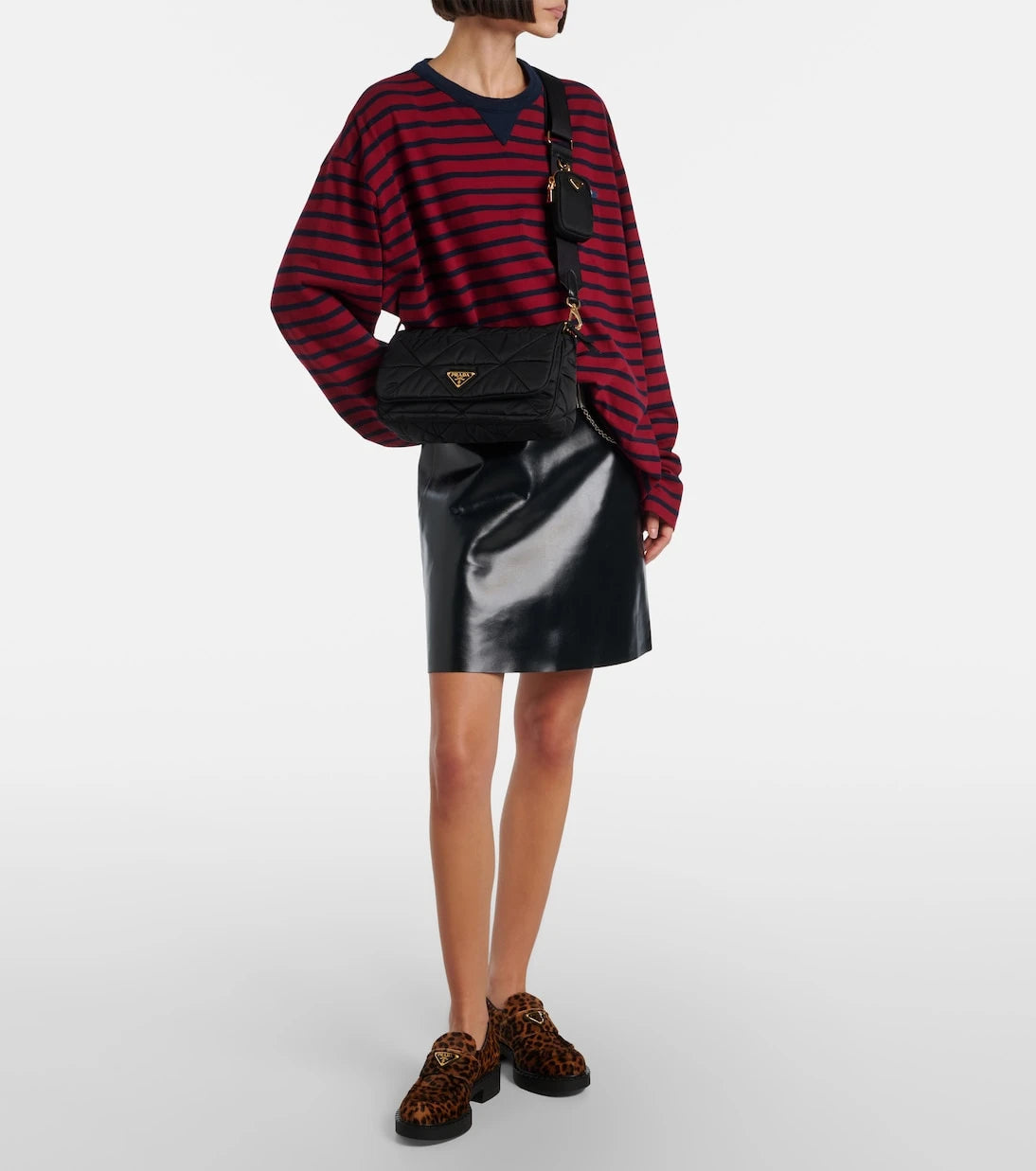 Prada - Chocolate leopard-print calf hair loafers