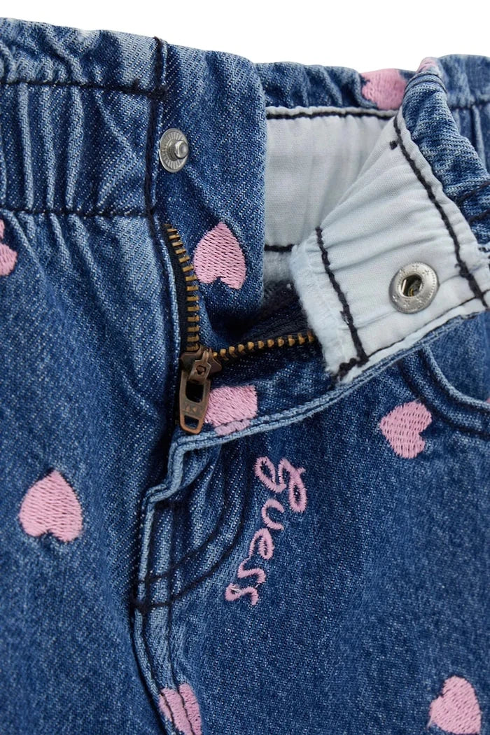 Guess çocuklar için mom fit kot pantolon