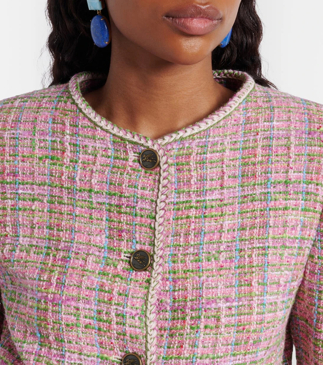 Etro - Checked cotton-blend tweed jacket