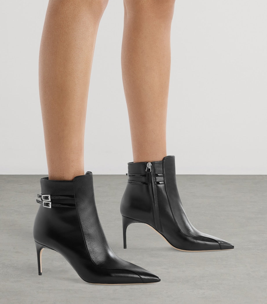 Black Leather Giordana Ankle Boots 70
