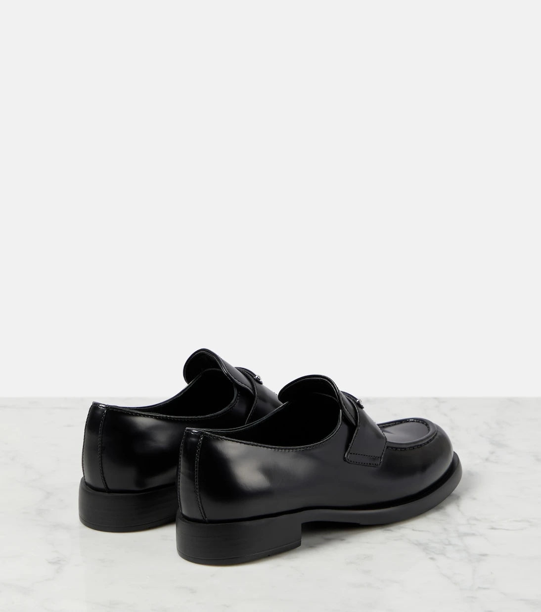 Prada - Logo leather loafers