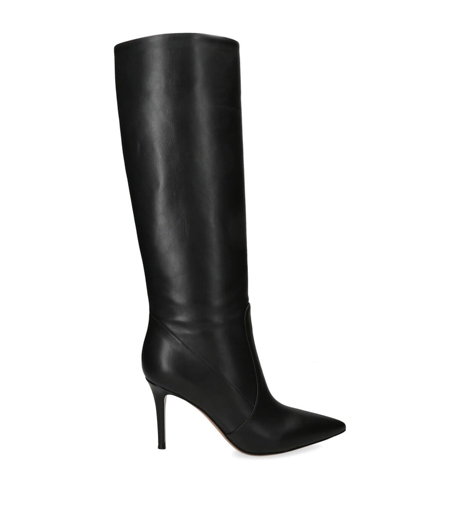 Gianvito Rossi Black Leather Hansen Knee-High Boots 85