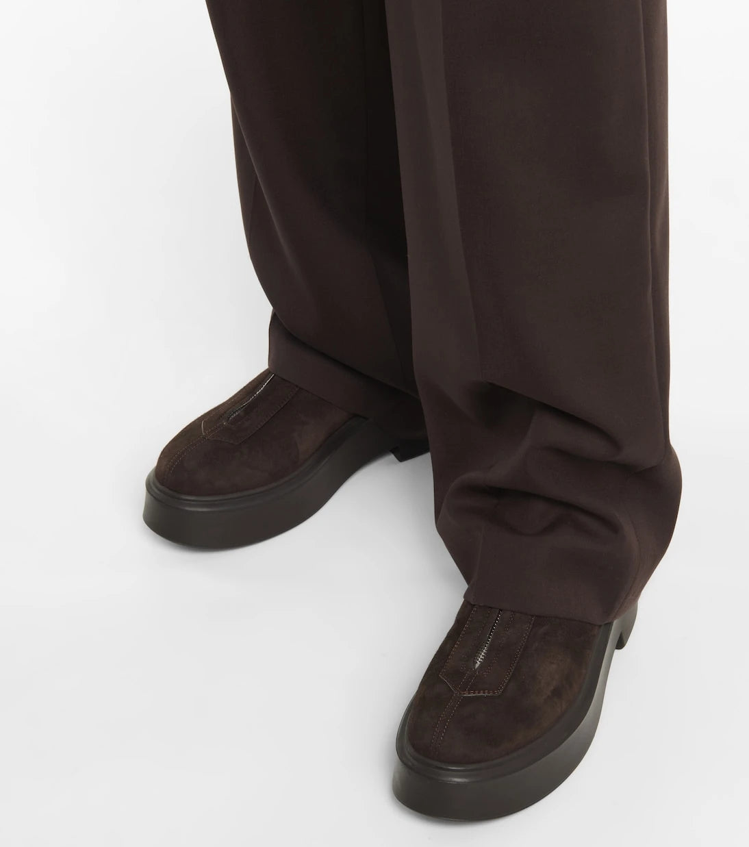The Row - Zipped Boot 1 suede ankle boots
