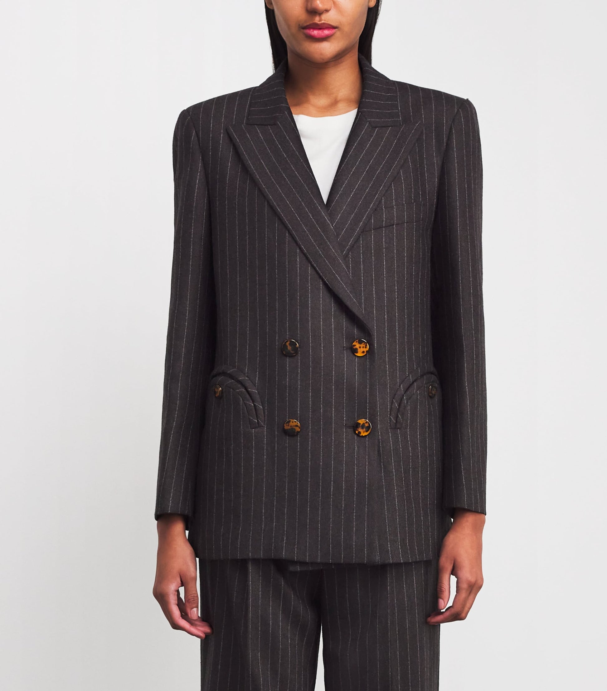 Blazé Milano Brown Wool-Cashmere Everynight Double-Breasted Blazer