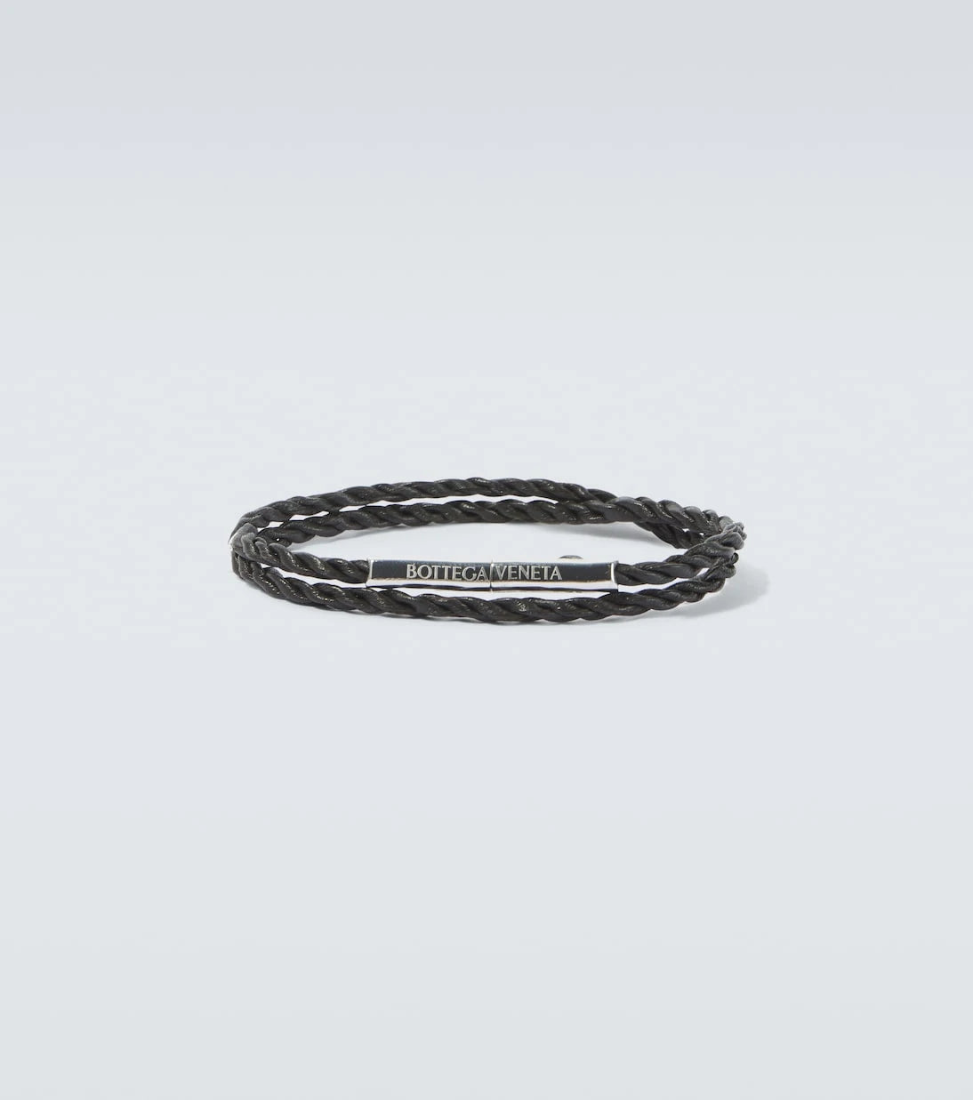 Bottega Veneta - Leather sterling silver bracelet
