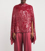 LAPOINTE Pink Oversized Sequin Cape T-Shirt