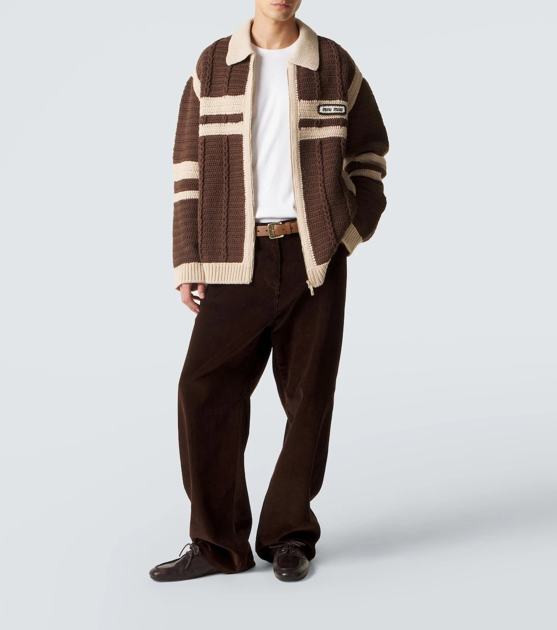 Miu Miu - Cable-knit cashmere zip-up sweater