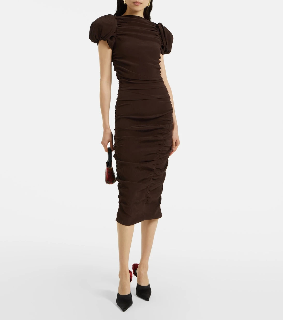 Magda Butrym - Puff-sleeve silk midi dress