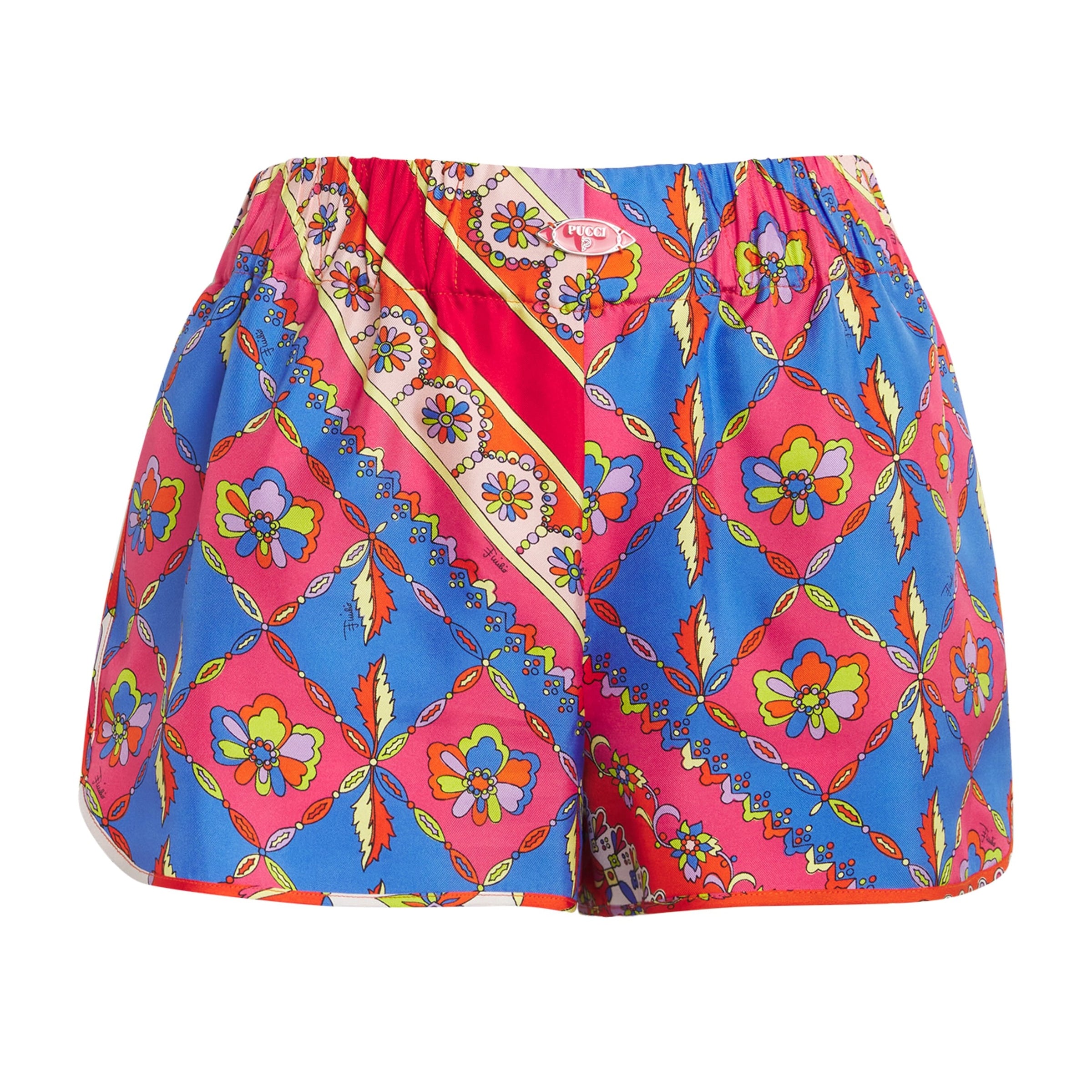 Multi Silk Festa Print Shorts