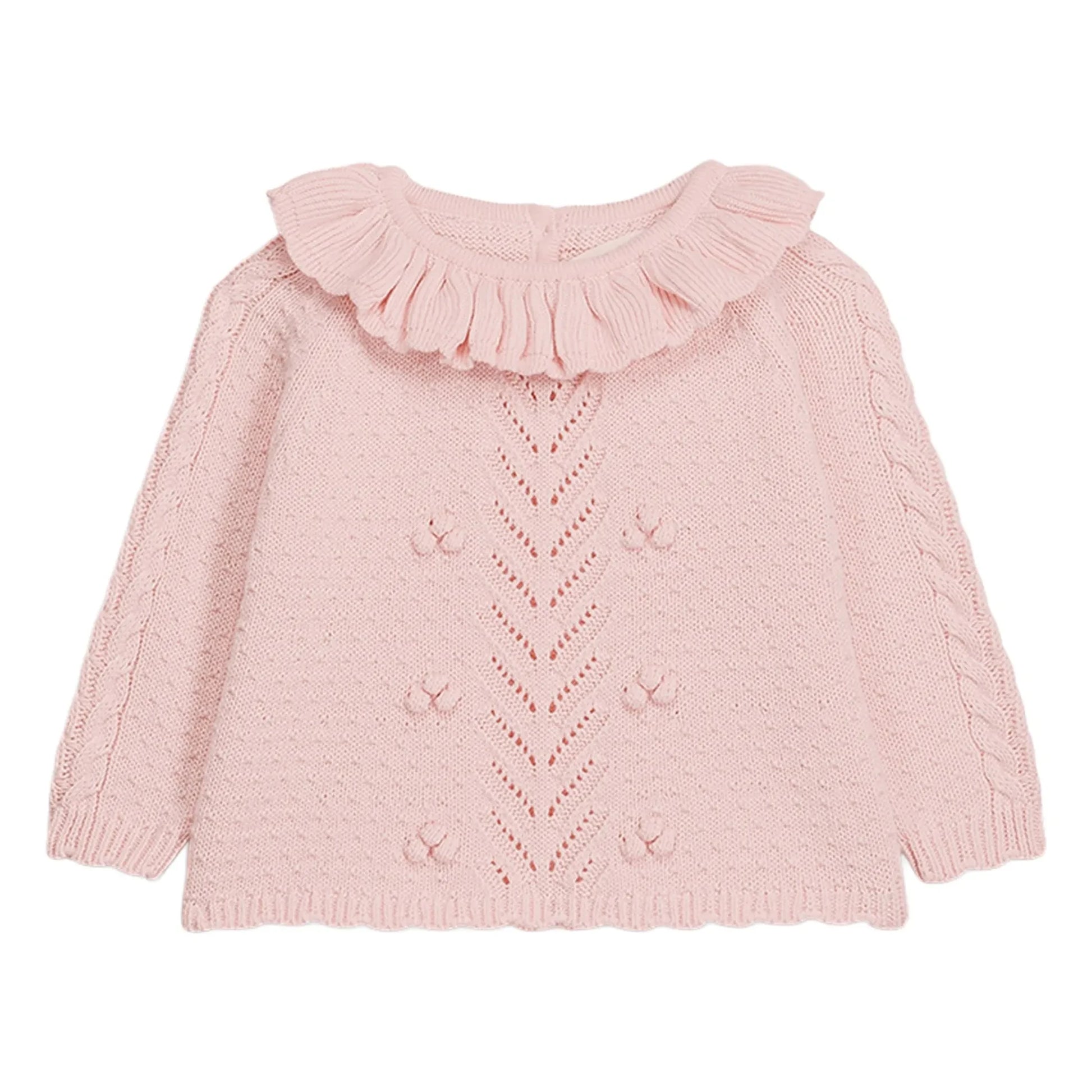 Louise Misha - Elvina Ruffle Neck Sweater | Pink