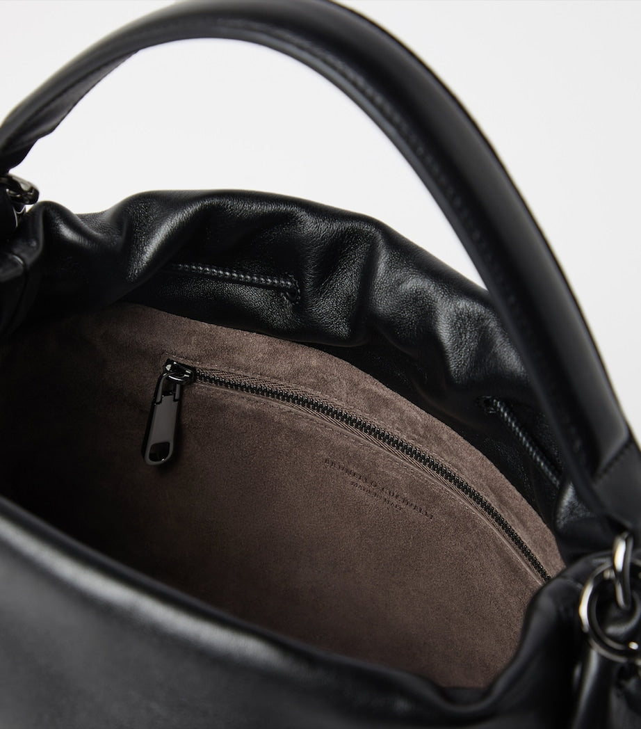 Brunello Cucinelli Black Medium Leather Mellow Bucket Bag
