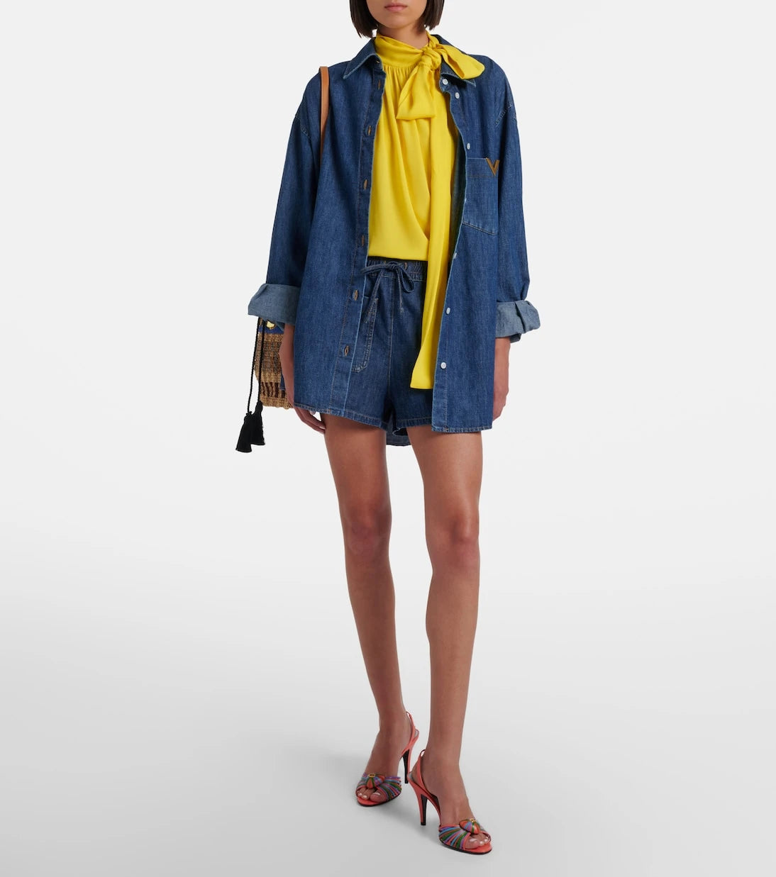Valentino - VGold denim shorts