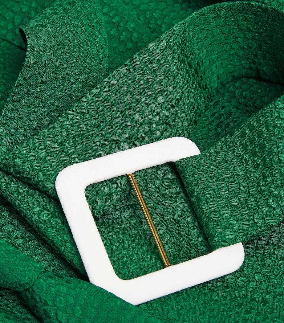 Green Bubble Jacquard Pedernal Midi Dress