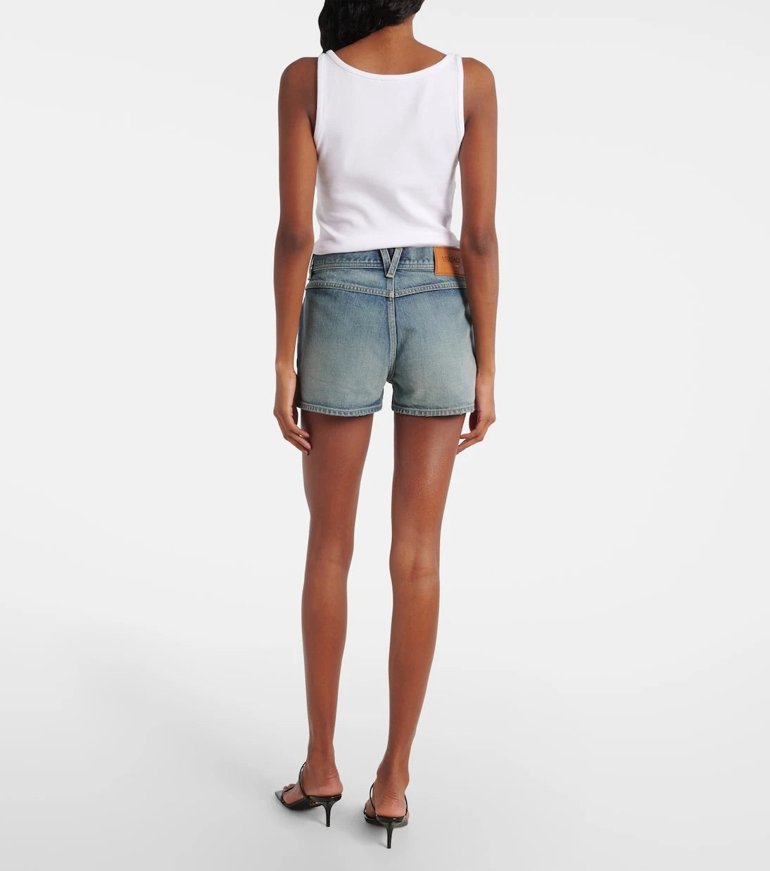 Versace - Mid-rise denim shorts