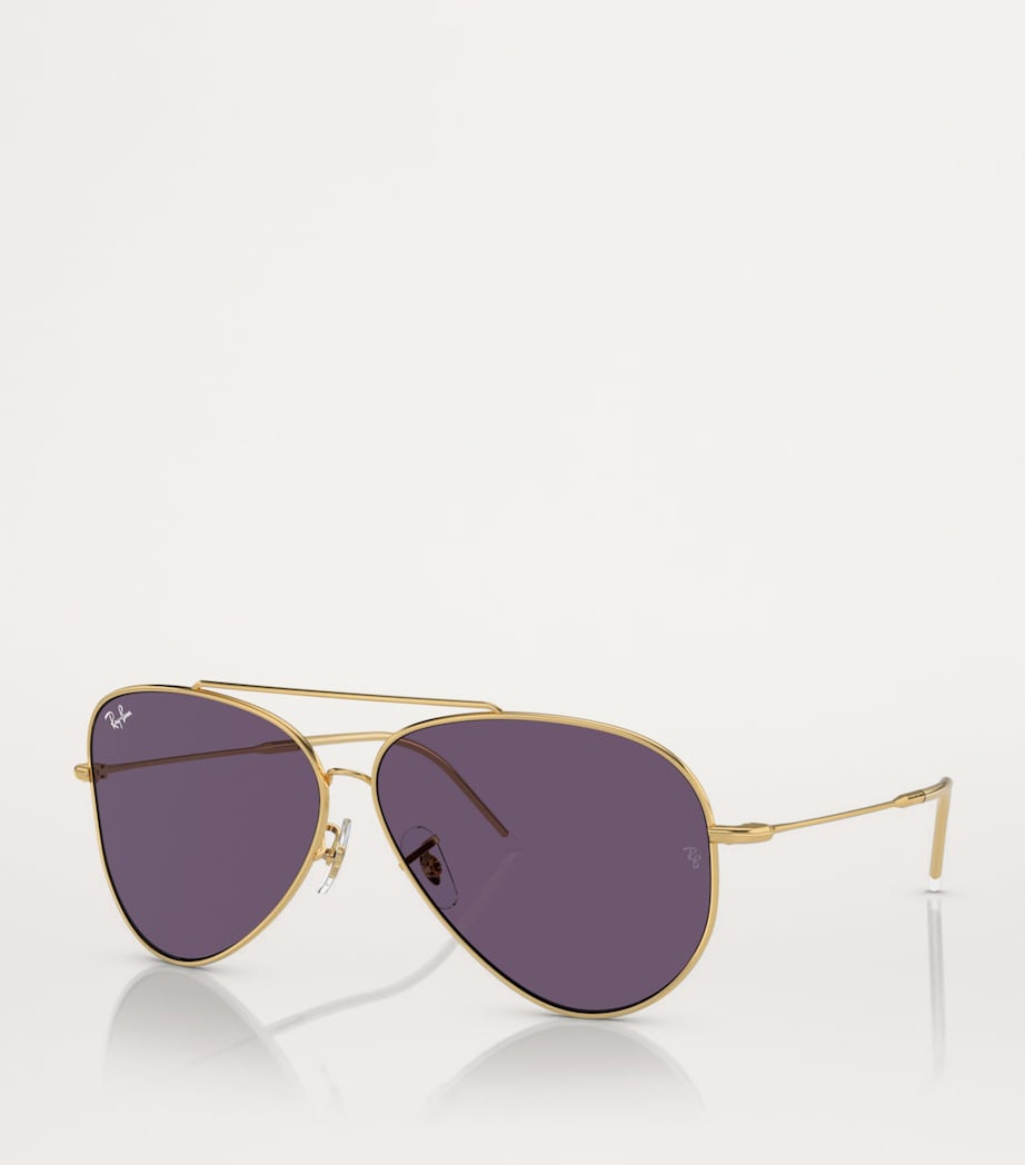 Gold RBR0101S Aviator Reverse Sunglasses
