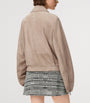 Beige Suede Buckled Shirt Jacket