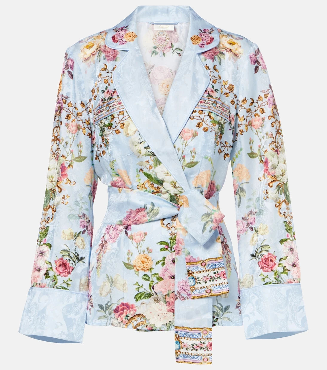 Camilla - Tiled In Time belted floral jacket