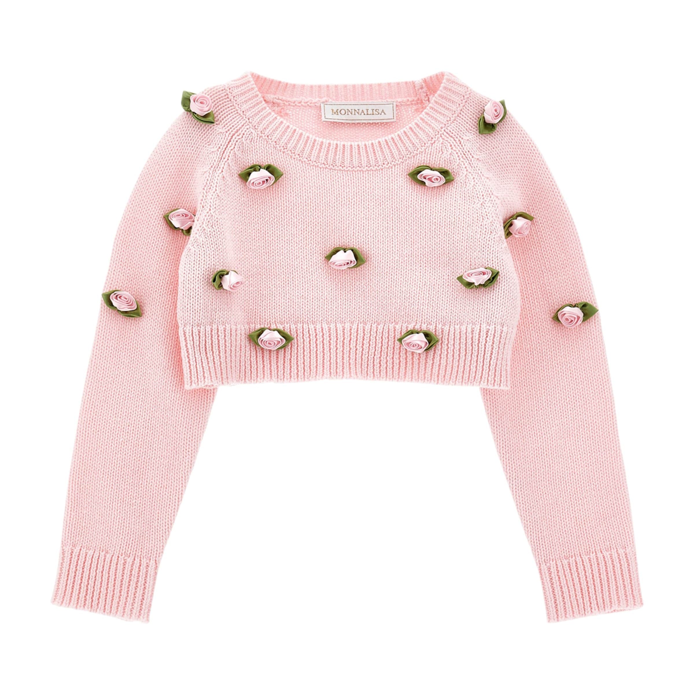 Cotton Rose Appliqué Sweater (3-36 Months)