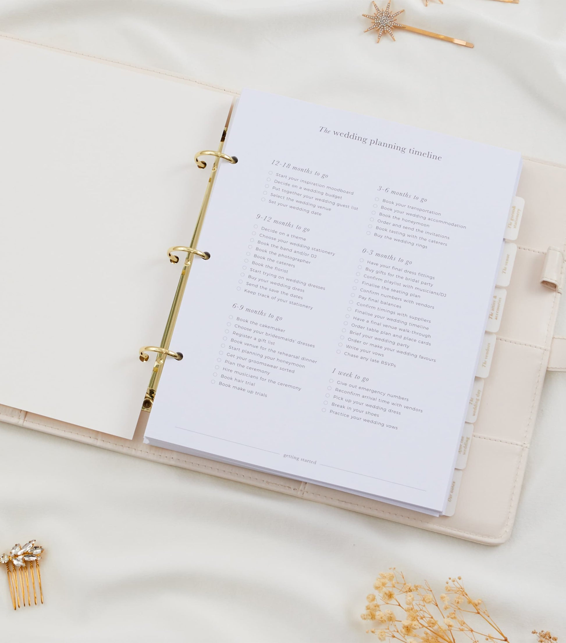 Blush and Gold Our Wedding Planner Binder