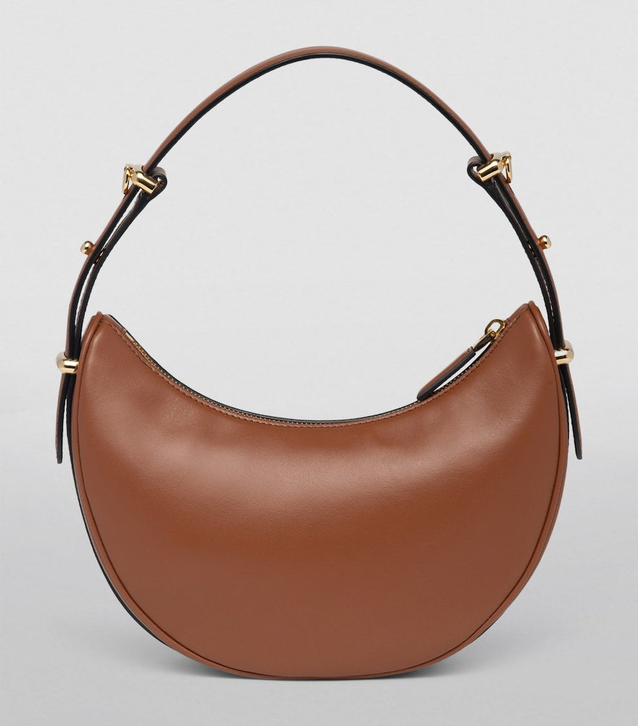 Prada Brown Leather Arqué Shoulder Bag