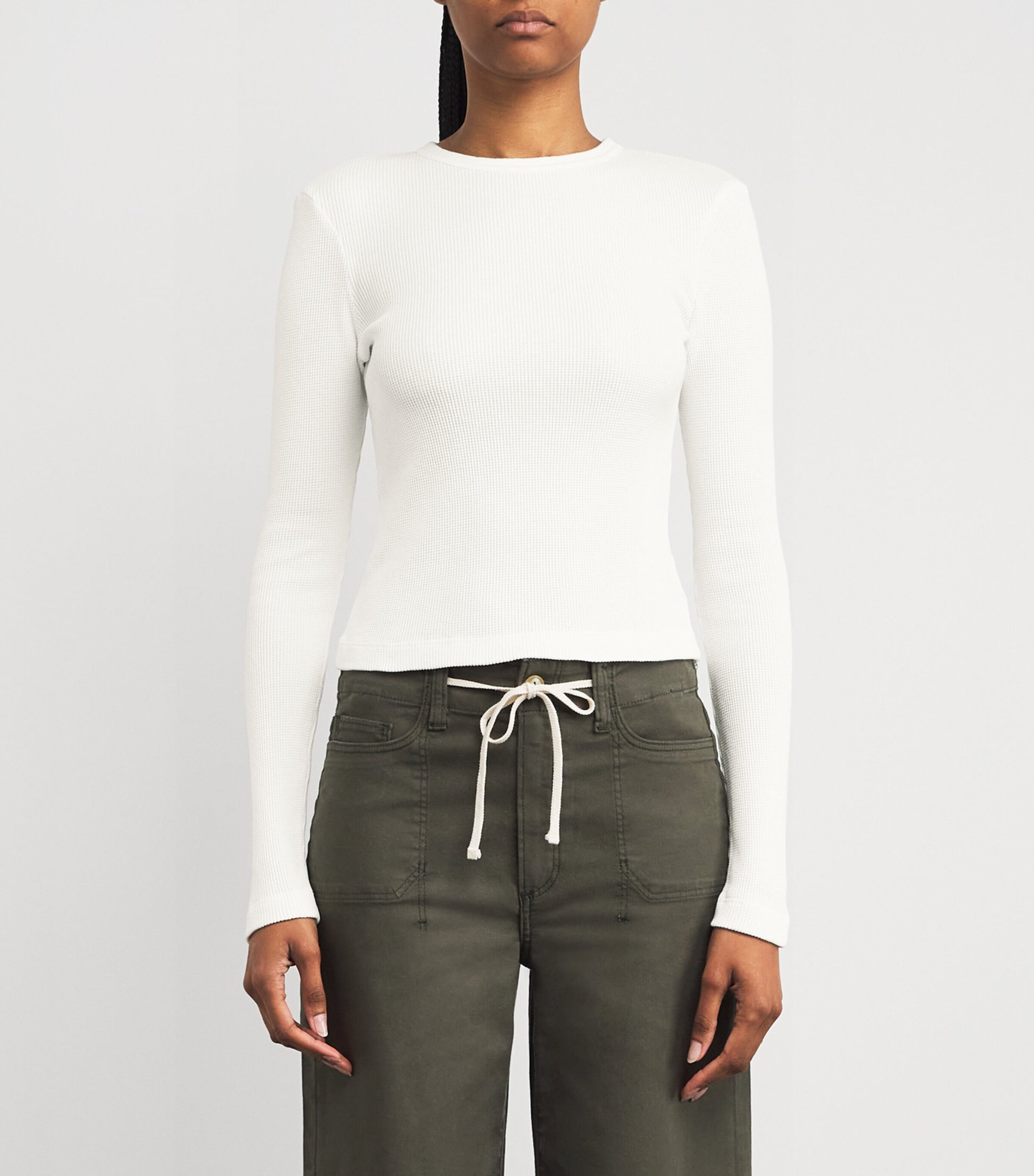 Citizens of Humanity White Cotton Waffle Sweatshirt