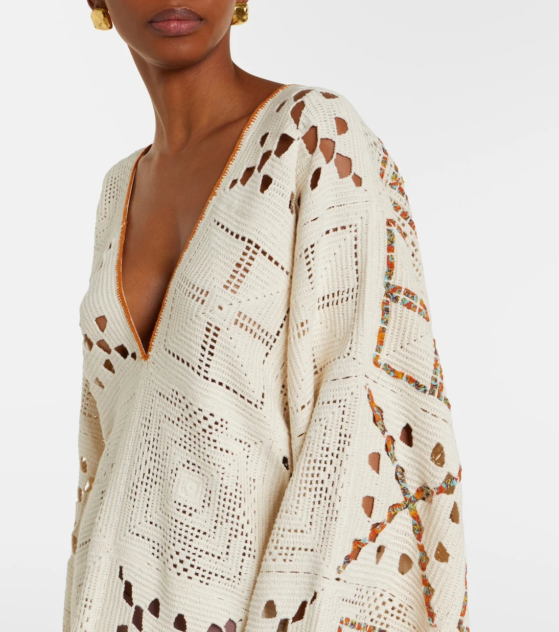 Alémais - Marva beaded crochet cotton minidress