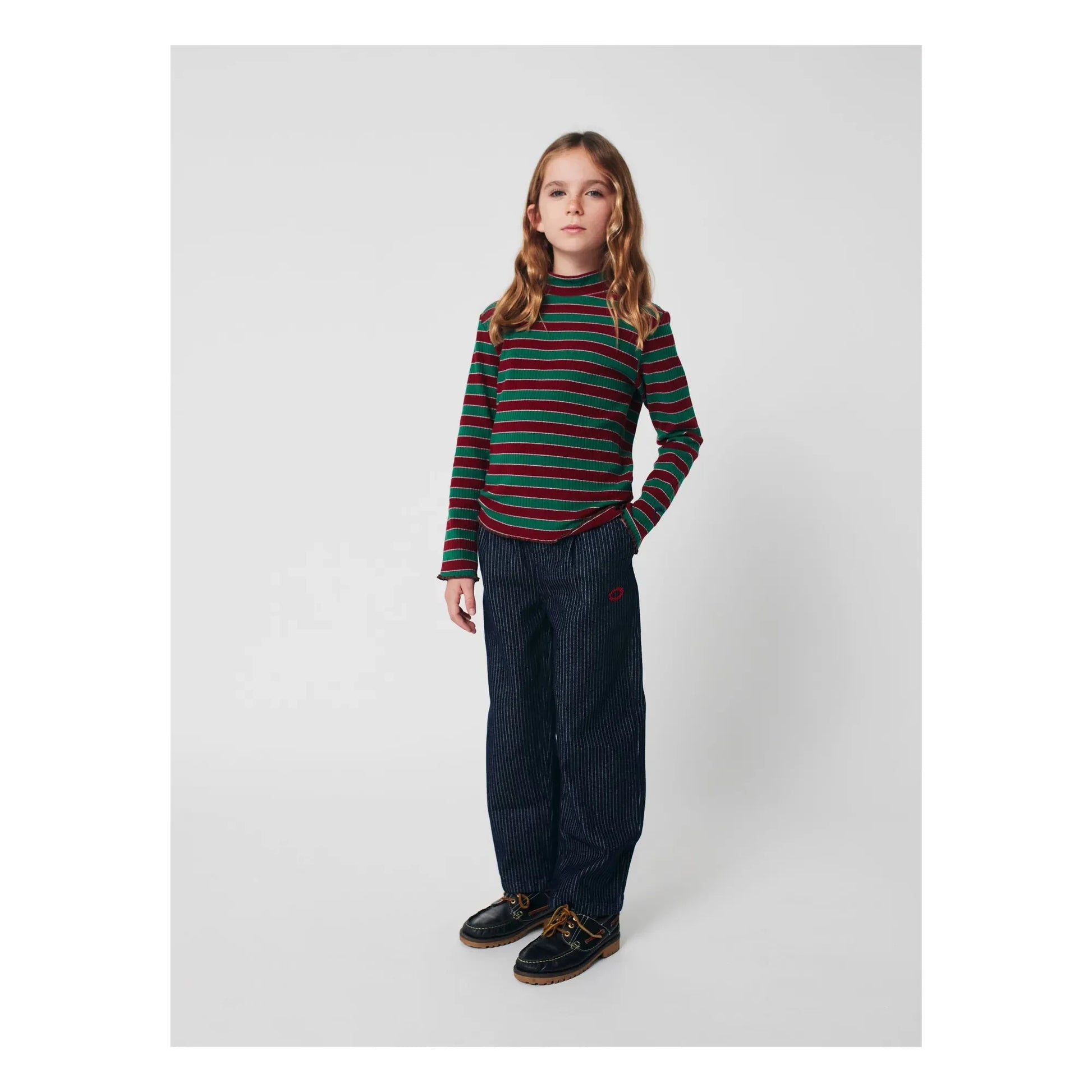 Bobo Choses - Striped Organic Cotton Balloon Jeans | Blue