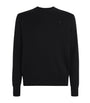 AMI Paris Black Merino Wool Logo Sweatshirt
