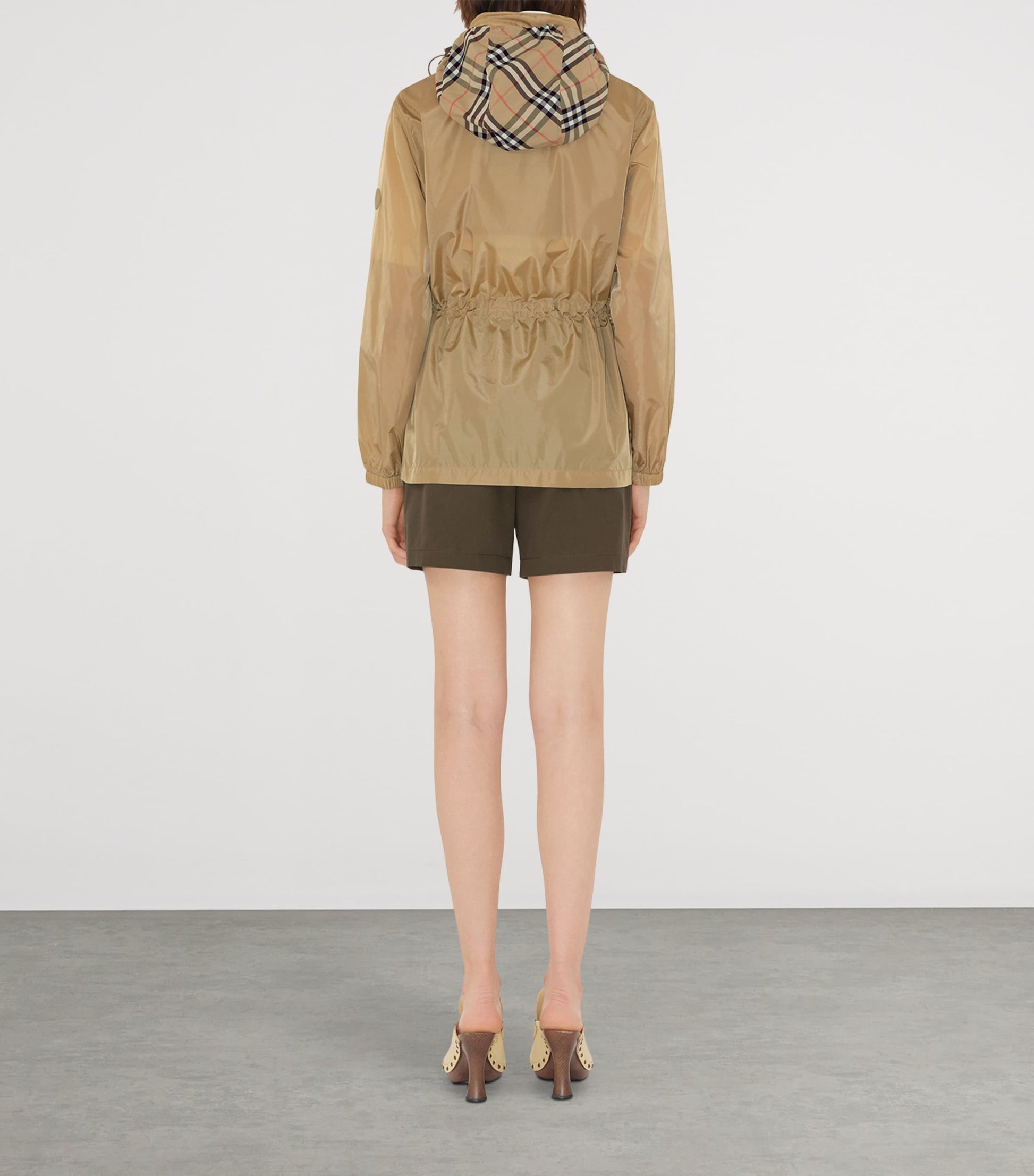 Burberry Beige Technical Adaptable Check-Trim Parka