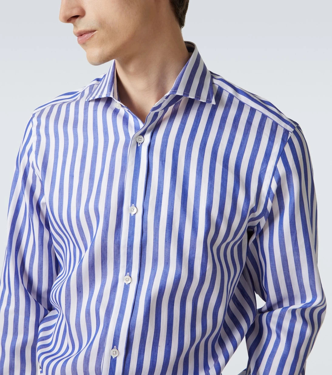 Dunhill - Bengal stripe cotton and linen shirt