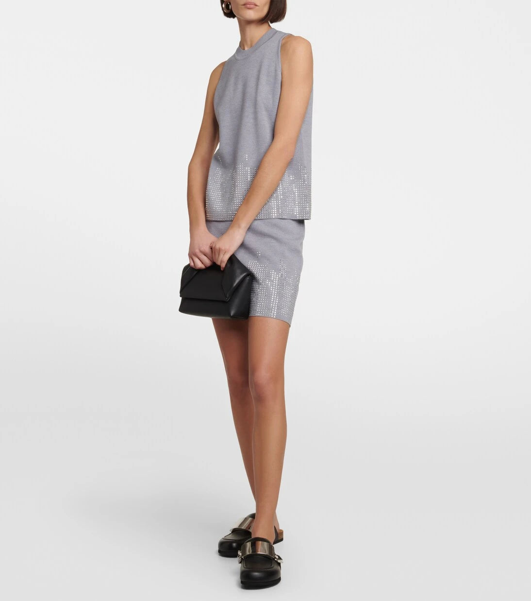 JW Anderson - Embellished wool miniskirt