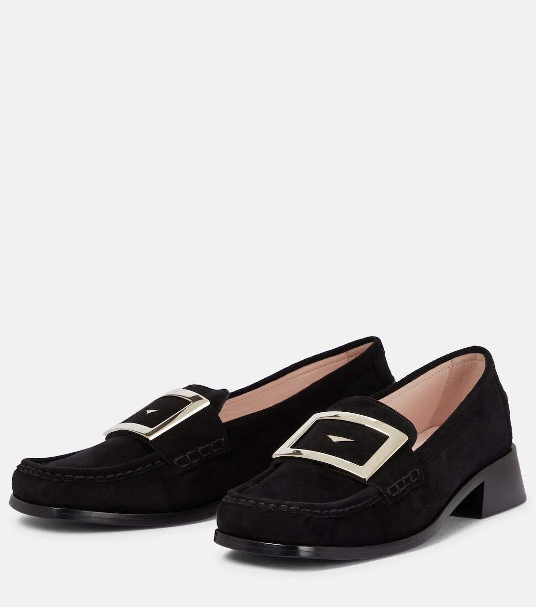 Roger Vivier - حذاء لوفرز Preppy Viv من جلد الشامواه