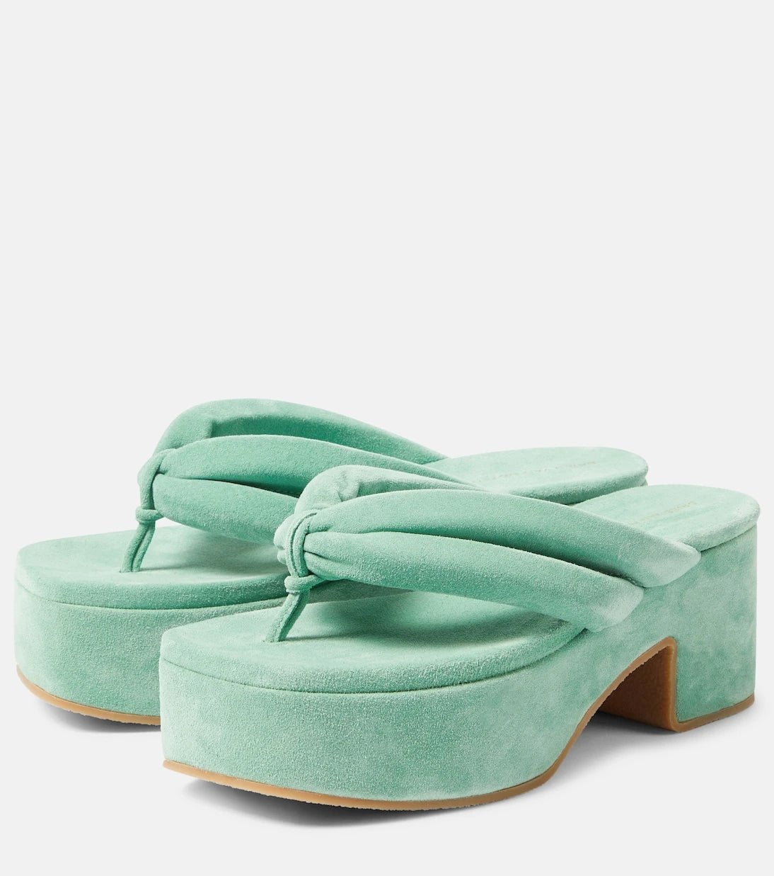 Dries Van Noten - Suede platform thong sandals