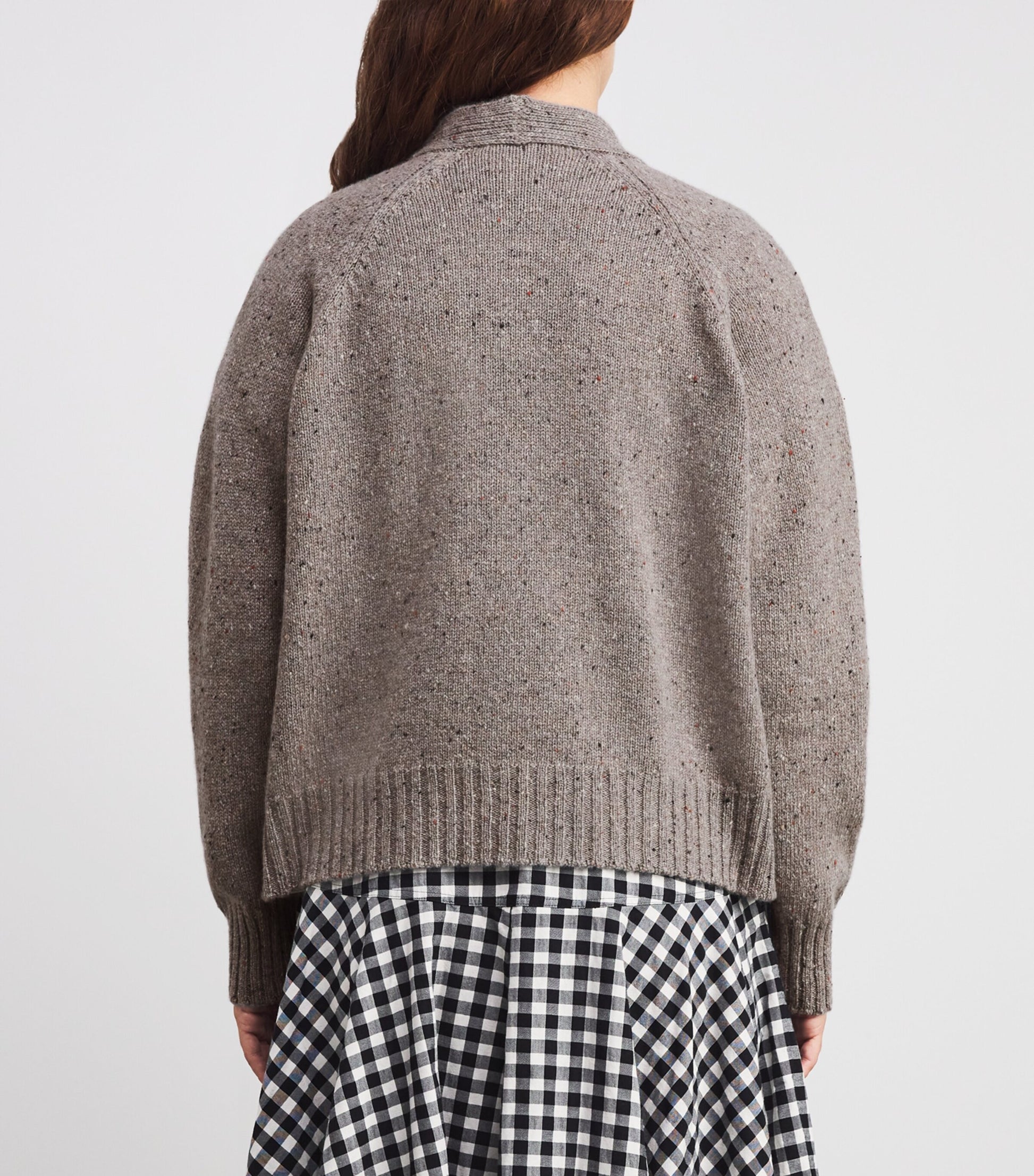 Johnstons Of Elgin Beige Donegal Cashmere Relaxed Cardigan