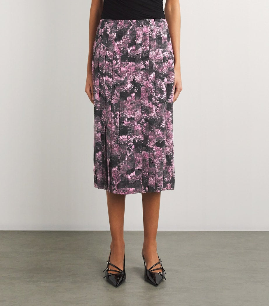 Tory Burch Multi Silk Pleated Midi Skirt