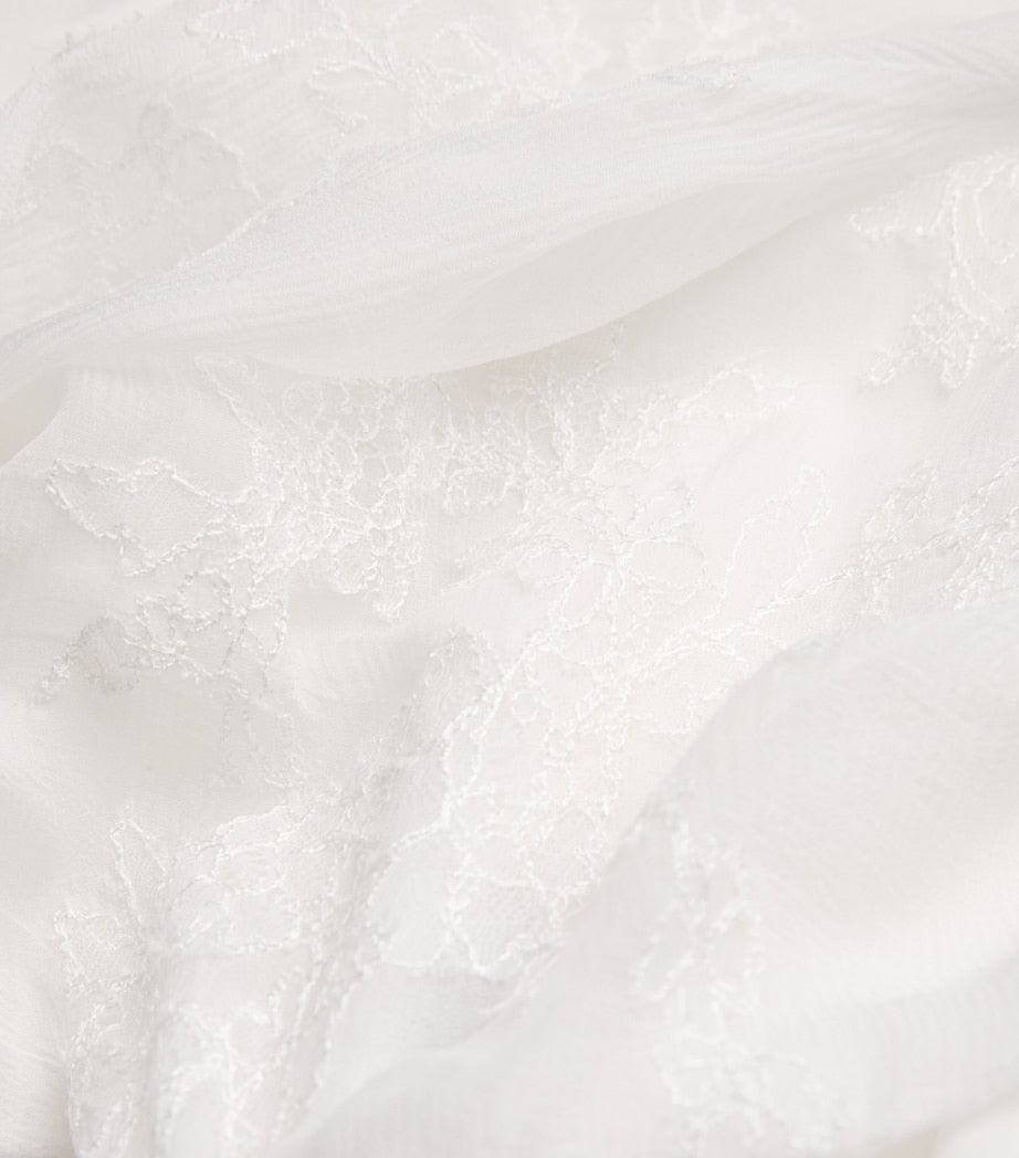 TORLOWEI White Silk Crepe Valerie Maxi Dress