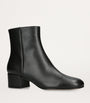 Gianvito Rossi Black Leather Vitello Glove Ankle Boots 45
