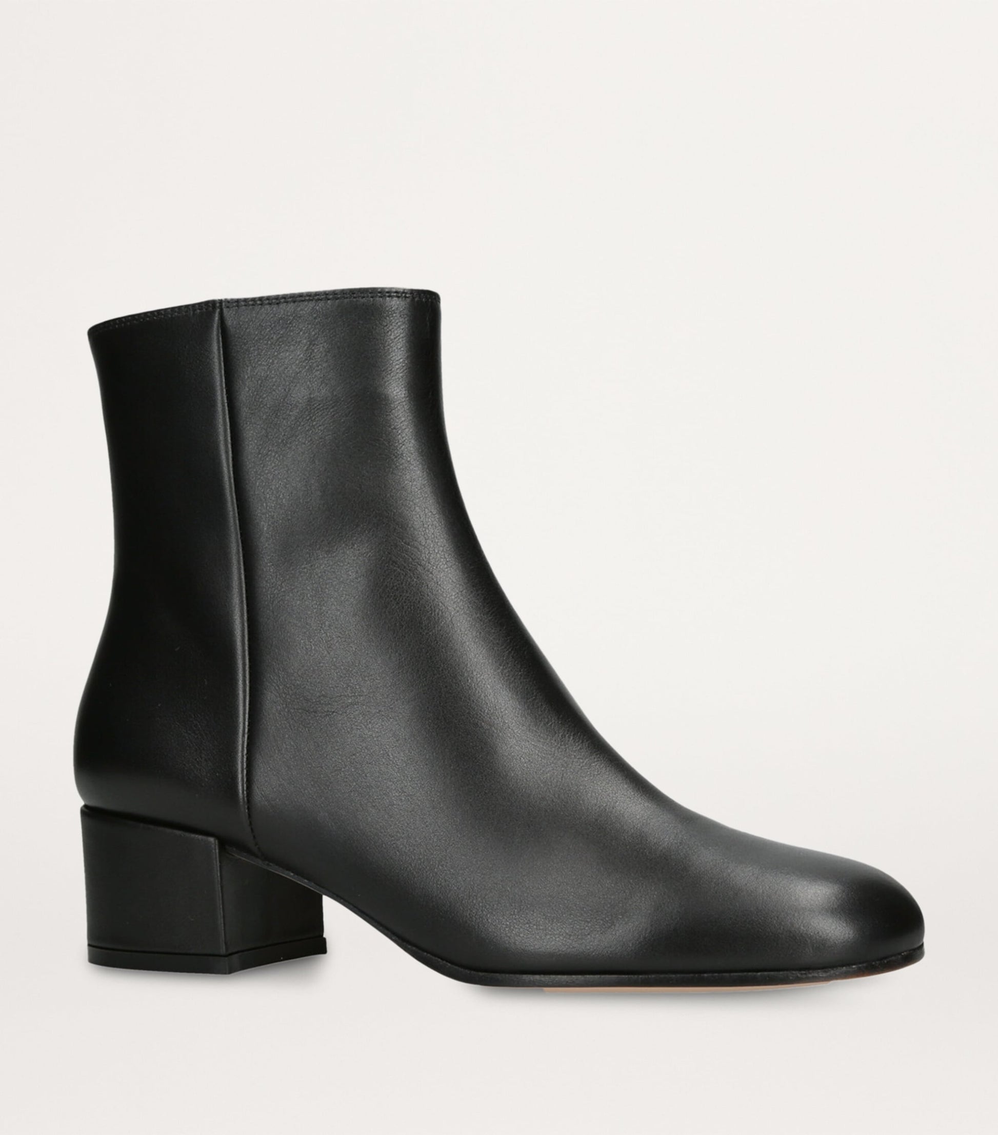 Gianvito Rossi Black Leather Vitello Glove Ankle Boots 45