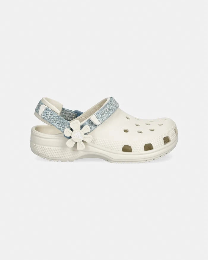 Crocs çocuk terlikleri CLASSIC DNM FLWR ADJ BACKSTRAP CLOG K